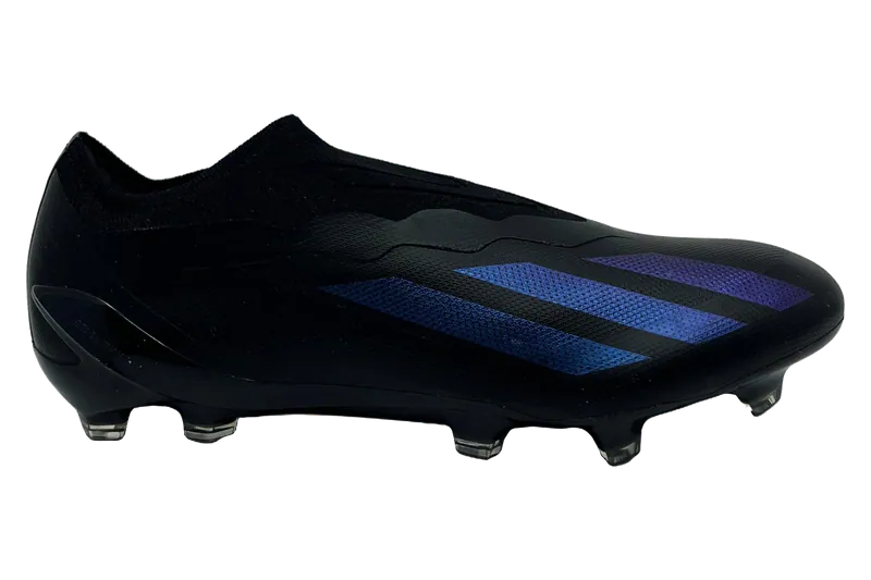 adidas X Crazyfast+ in Core Black / Iridescent Blue-Purple